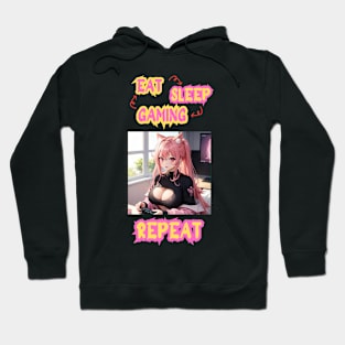 Eat Sleep Gaming Repeat Anime Girl Hoodie